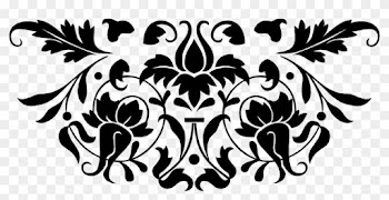 Wedding Program Clipart Graphic Designs - Boston Warehouse Black And White Bold Rococo Print