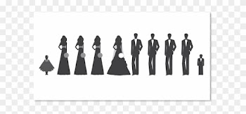 Wedding Programs With Bridal Party Silhouettes Page - Wedding