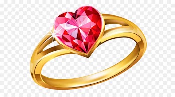 Wedding ring Clip art - Gold Ring with Pink Diamond Heart PNG Clipart 