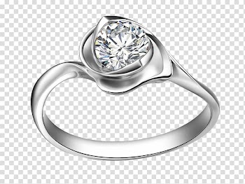 Wedding ring Diamond Jewellery Silver, Diamond Ring transparent background PNG clipart