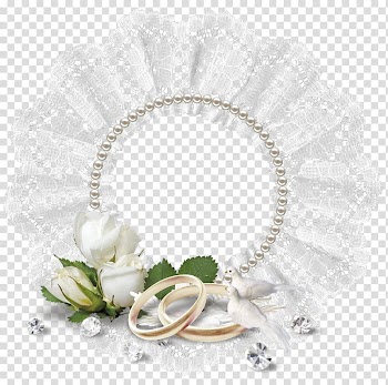Wedding ring Engagement Residence Registration Office, lace frame transparent background PNG clipart