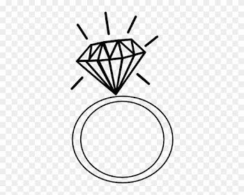 Wedding Ring Engagement Ring Clipart Black And White - Engagement Ring Drawing