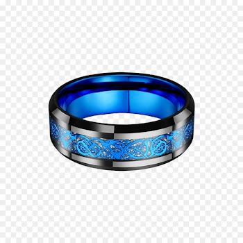 Wedding ring Inlay Blue Silver - ring 