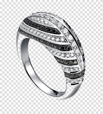 Wedding ring Jewellery Designer Engagement ring, Black and white diamond ring mosaics transparent background PNG clipart