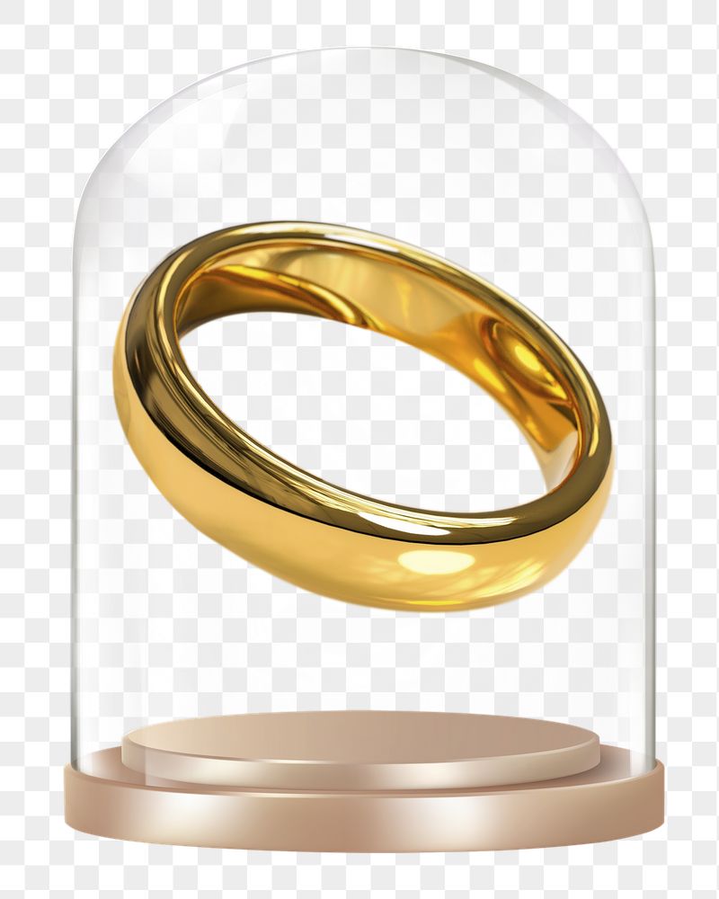 Wedding ring png glass dome | Free PNG - rawpixel