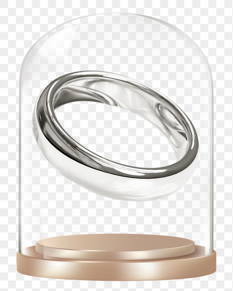 Wedding ring png glass dome | Free PNG - rawpixel
