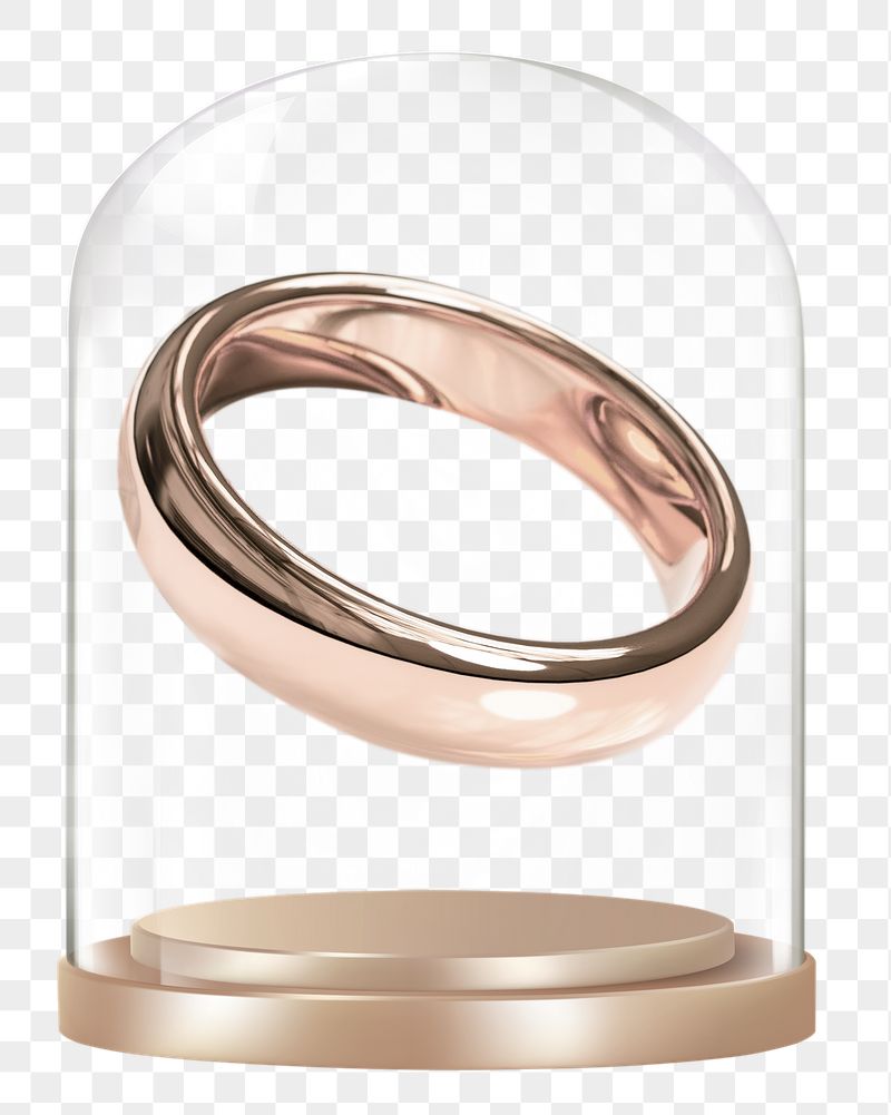 Wedding ring png glass dome | Free PNG - rawpixel