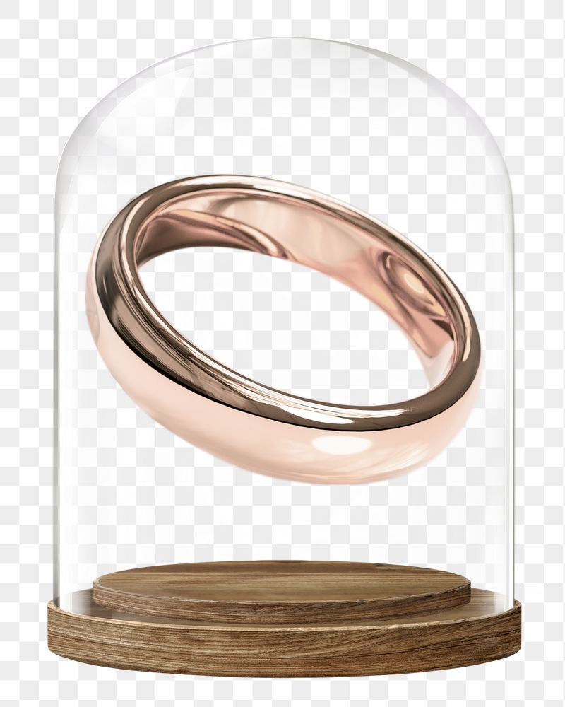 Wedding ring png glass dome | Free PNG - rawpixel