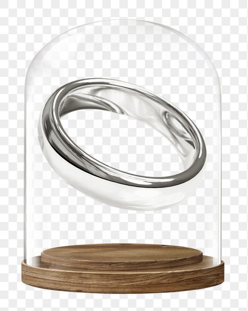 Wedding ring png glass dome | Free PNG - rawpixel