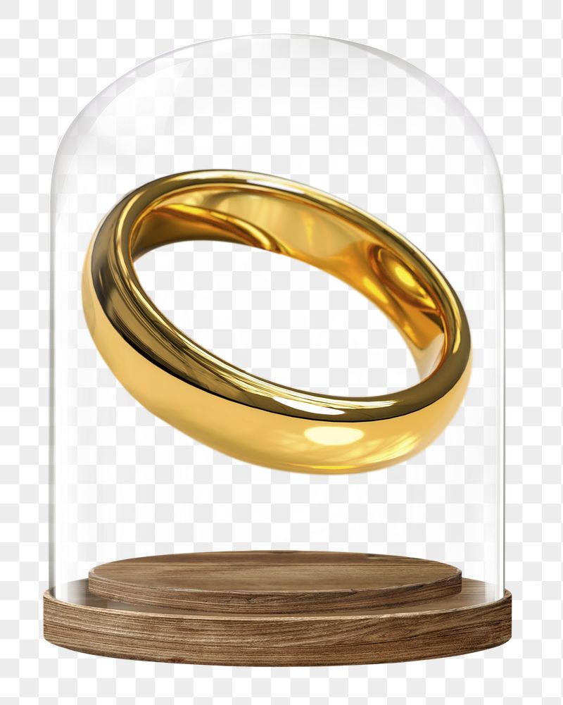 Wedding ring png glass dome | Free PNG - rawpixel