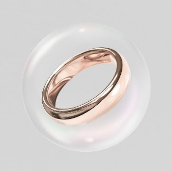 Wedding ring sticker, rose gold | Free PSD - rawpixel
