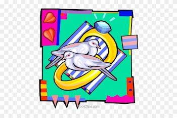 Wedding Rings And Doves Royalty Free Vector Clip Art - Clip Art