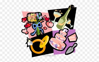 Wedding Rings, Flowers, Champagne, Cakes Royalty Free - Bar