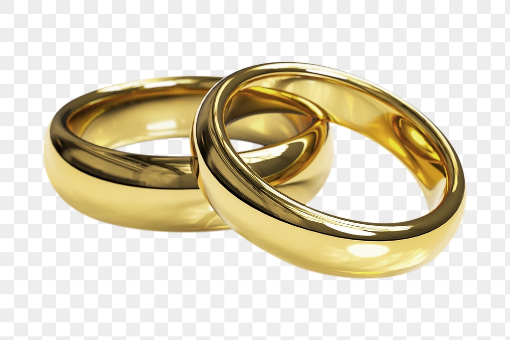 Wedding rings png sticker, golden | Free PNG - rawpixel