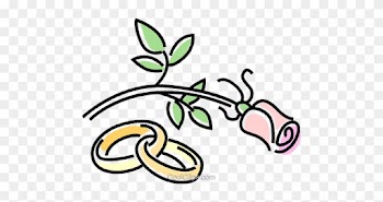 Wedding Rings With A Rose Royalty Free Vector Clip - Free Clip Art Weddings