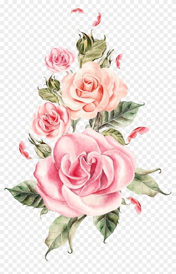 Wedding Rose Flower - Painted Pink Flowers