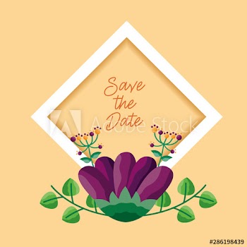 wedding save the date flowers card