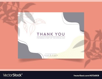 wedding thank you card template design