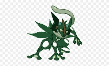 Weed-greninja By Wickermann - Pot Leaf Outline