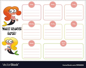  					Weekly calendar report vector image														