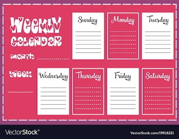  					Weekly calendar report vector image														