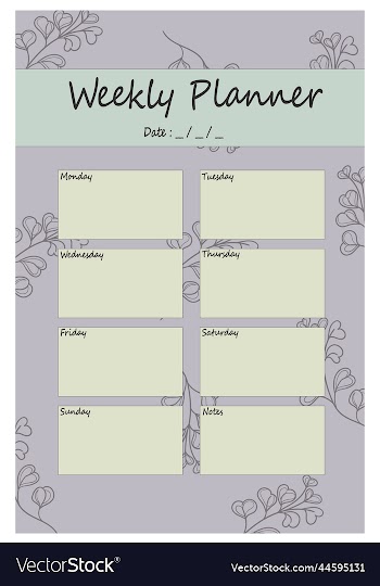 weekly journal planner