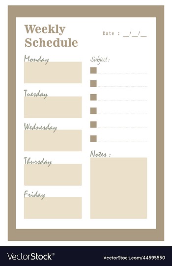weekly schedule template