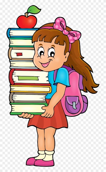 Weekly School Timetable Theme 4 [преобразованный] - Girl Carrying A Book Clipart