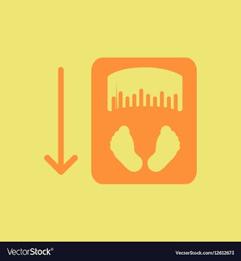 Weight loss and scales various symptoms of vector image