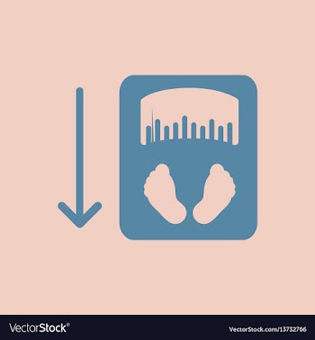 Weight loss and scales various symptoms of vector image