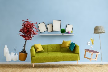 Weightless furnitures flying in a living room