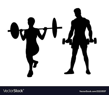  					Weightlifter silhouettes vector image														