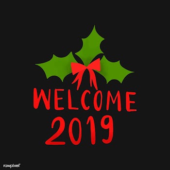 Welcome 2019 typography vector in red | Free stock vector - 472537