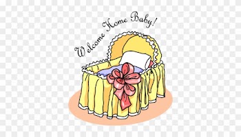 Welcome Home Bassinet Clip Art - Baby Crib Clip Art