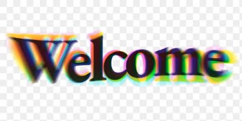 Welcome PNG sticker, in anaglyphic typography | Free stock illustration | High Resolution graphic