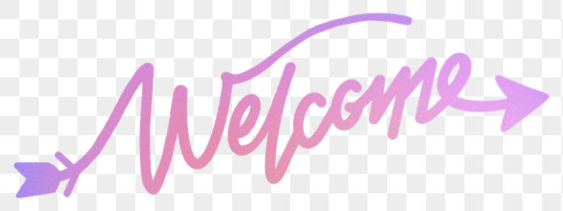Welcome png sticker, pink aesthetic | Free PNG - rawpixel