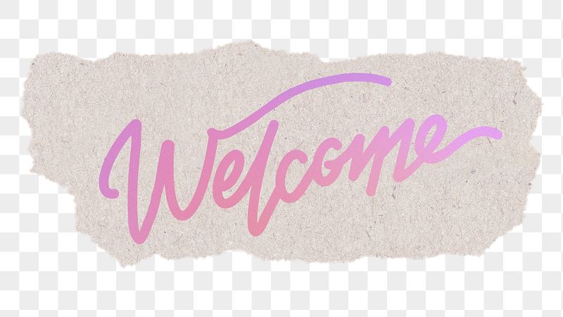 Welcome png sticker, pink aesthetic | Free PNG - rawpixel