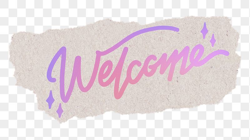 Welcome png sticker, pink aesthetic | Free PNG - rawpixel