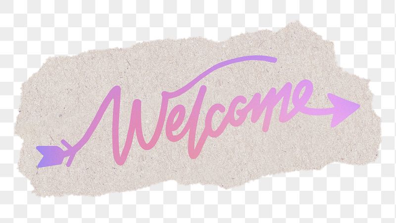 Welcome png sticker, pink aesthetic | Free PNG - rawpixel