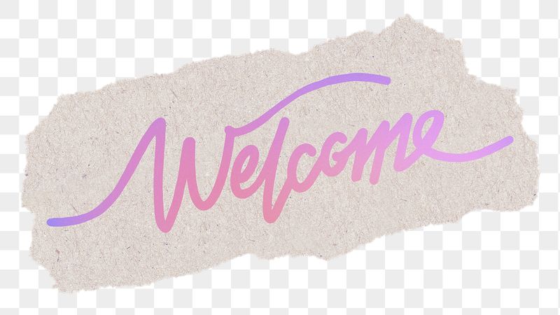 Welcome png sticker, pink aesthetic | Free PNG - rawpixel