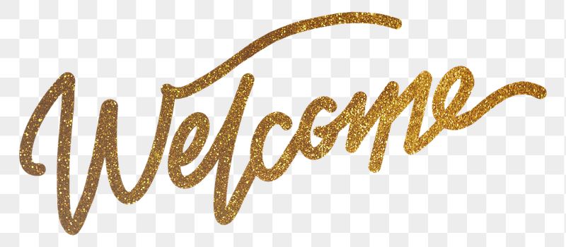 Welcome png word, gold glittery | Free PNG - rawpixel