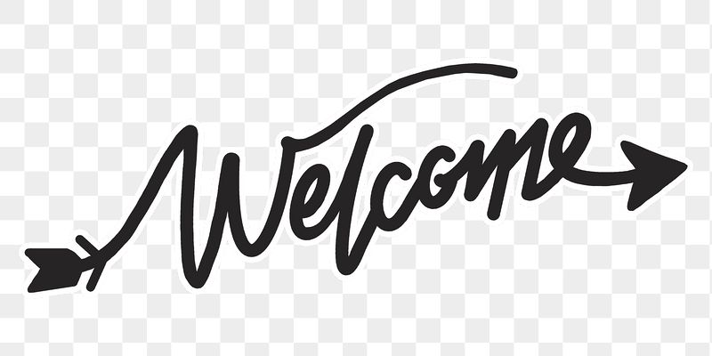 Welcome png word, minimal black | Free PNG - rawpixel