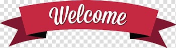 Welcome sign, Classic Red Welcome Banner transparent background PNG clipart
