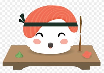 Welcome Sushi - Cute Cartoon Japanese Food