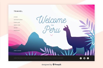 Welcome to peru landing page template Free Vector