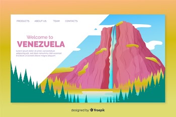 Welcome to venezuela landing page template Free Vector