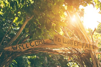 Welcome to Water Fall Wooden Signage at Daytimne