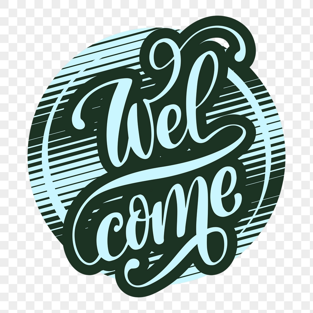 Welcome typography png sticker, retro | Free PNG - rawpixel
