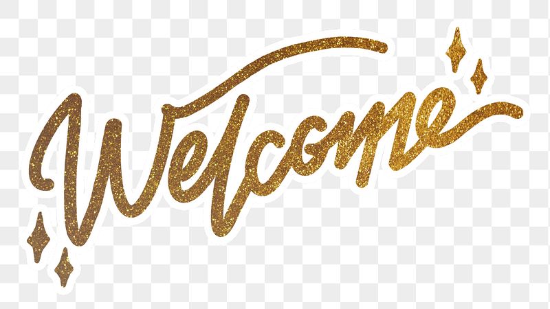 Welcome word png, gold glittery | Free PNG - rawpixel