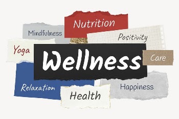 Wellness word, colorful ripped paper | Free PSD - rawpixel